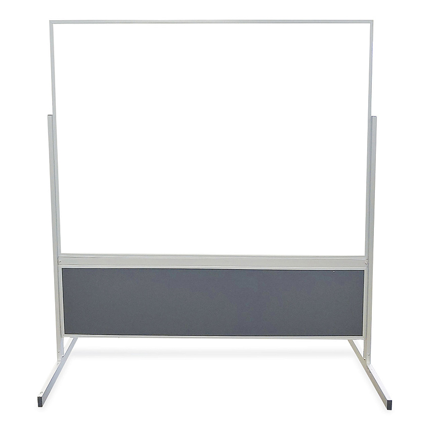 Ghent Double-Sided Magnetic Porcelain Whiteboard, Caramel Vinyl Tackboard with Aluminum Frame, 50.5 x 72.88 (FPM1M164183)