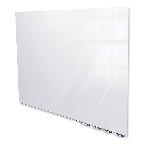 Ghent Aria Low Profile Magnetic Glass Whiteboard, 48 x 36, White Surface (ARIASM34WH)