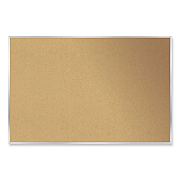 Ghent Aluminum-Frame Natural Corkboard, 46.5 x 36, Tan Surface, Satin Aluminum Frame (13341)