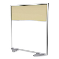 Ghent Floor Partition with Aluminum Frame and 2 Split Panel Infill, 48.06 x 2.04 x 53.86, White/Carmel (MP5448208A)