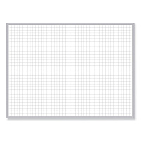 Ghent 1 x 1 Grid Magnetic Whiteboard, 72.5 x 48.5, White/Gray Surface, Satin Aluminum Frame (GRPM321G46)