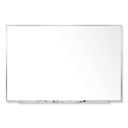 Ghent Magnetic Porcelain Whiteboard with Satin Aluminum Frame, 48.5 x 36.5, White Surface (M1341)