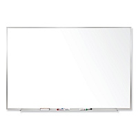 Ghent Magnetic Porcelain Whiteboard with Satin Aluminum Frame, 36 x 24, White Surface (M1231)