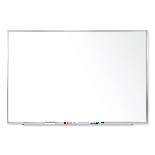 Ghent Magnetic Porcelain Whiteboard with Satin Aluminum Frame, 36 x 24, White Surface (M1231)