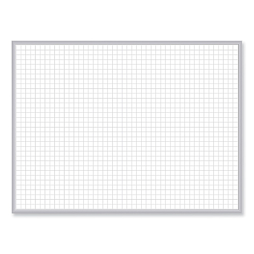 Ghent 1 x 1 Grid Magnetic Whiteboard, 96.5 x 48.5, White/Gray Surface, Satin Aluminum Frame (GRPM321G48)
