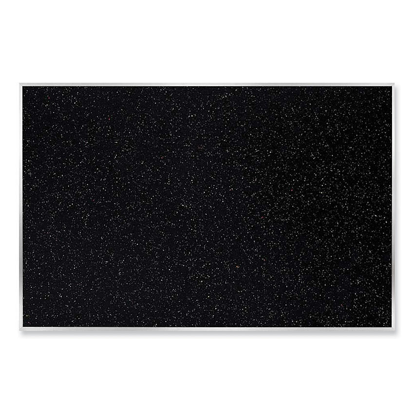 Ghent Satin Aluminum-Frame Recycled Rubber Bulletin Boards, 144.5 x 48.5, Confetti Surface (ATR412CF)