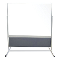 Ghent Double-Sided Magnetic Porcelain Whiteboard, Caramel Vinyl Tackboard with Aluminum Frame, 50.5 x 72.88 (FPM1M164185)