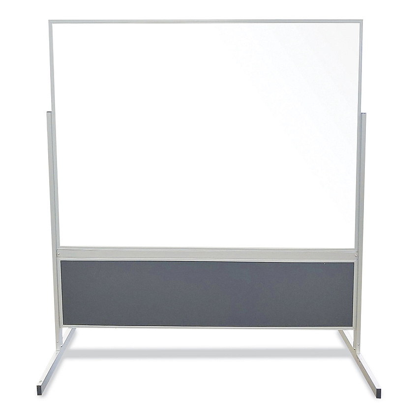 Ghent Double-Sided Magnetic Porcelain Whiteboard, Caramel Vinyl Tackboard with Aluminum Frame, 50.5 x 72.88 (FPM1M164185)