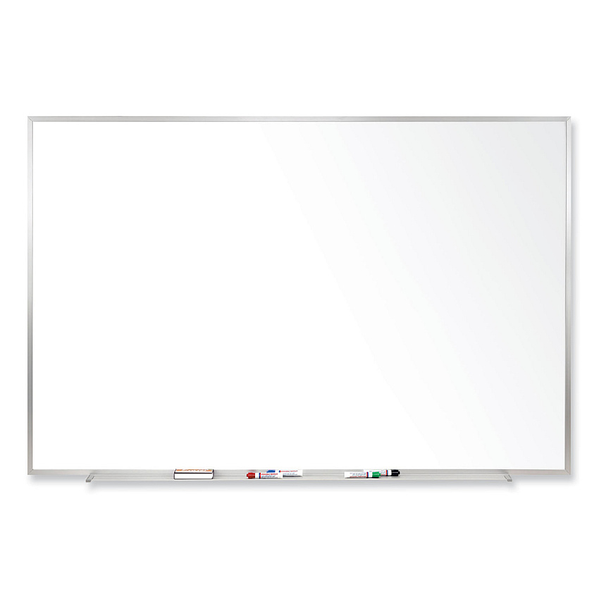 Ghent Magnetic Porcelain Whiteboard with Satin Aluminum Frame, 60.5 x 48.5, White Surface (M1454)