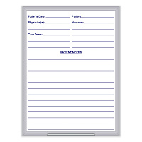 Ghent Hospital Magnetic Whiteboard, 24 x 36, White/Blue Surface, Satin Aluminum Frame (GRPM311H23)