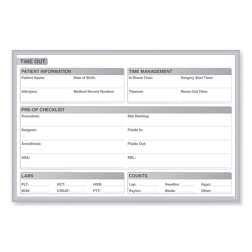 Ghent Time Out Magnetic Whiteboard, 36 x 24, White/Gray Surface, Satin Aluminum Frame (GRPM312T23)