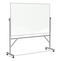 Ghent Reversible Magnetic Porcelain Whiteboard with Satin Aluminum Frame, 77.25 x 78.13, White Surface (ARM1M146)