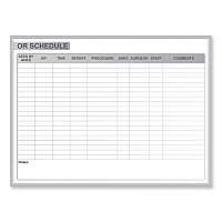 Ghent OR Schedule Magnetic Whiteboard, 72.5 x 48.5, White/Gray Surface, Satin Aluminum Frame (GRPM313S46)