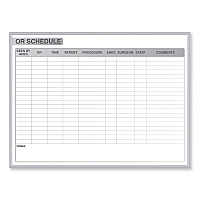 Ghent OR Schedule Magnetic Whiteboard, 96.5 x 48.5, White/Gray Surface, Satin Aluminum Frame (GRPM313S48)