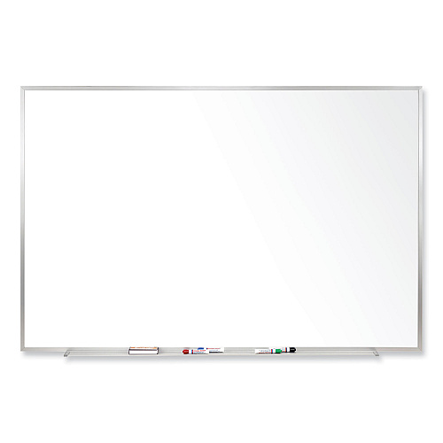 Ghent Magnetic Porcelain Whiteboard with Satin Aluminum Frame, 120.5 x 48.5, White Surface (M14104)