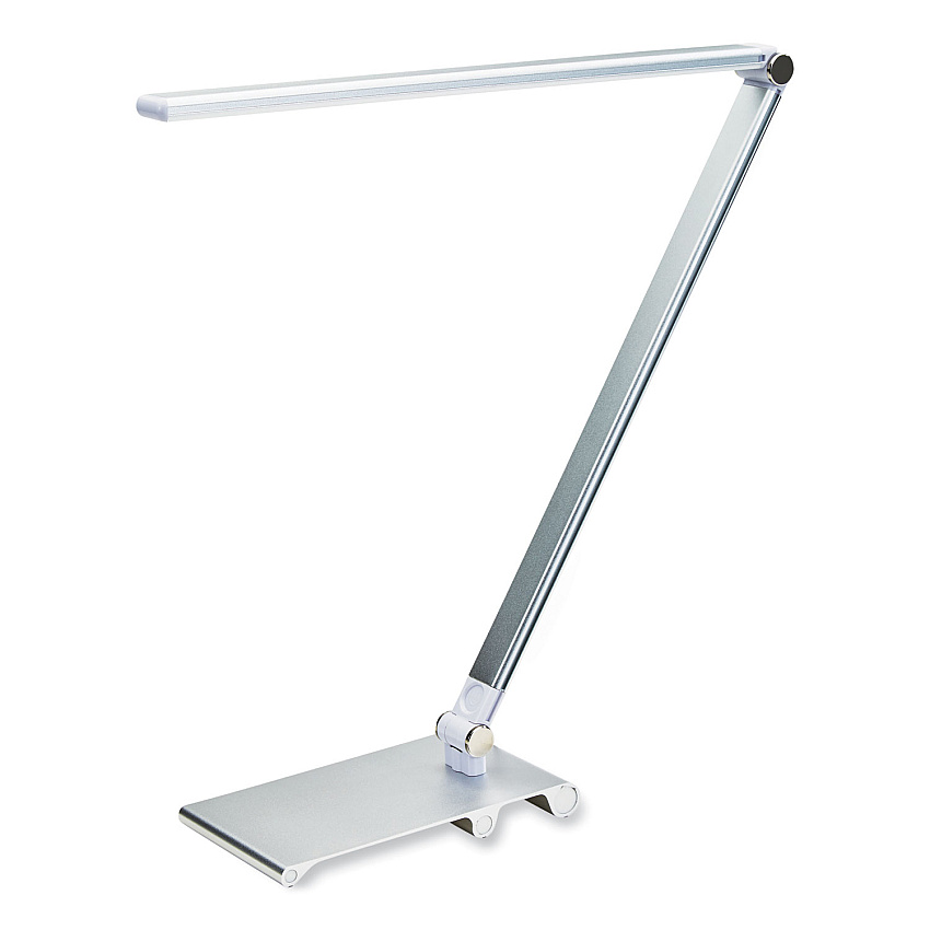 V-Light LED Desk Lamp with Dimmer, 2-Point Adjustable Neck, 15" High, Silver (VSL129S)