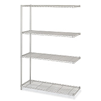 Safco Industrial Add-On Unit, Four-Shelf, 48w x 18d x 72h, Steel, Metallic Gray (5292GR)