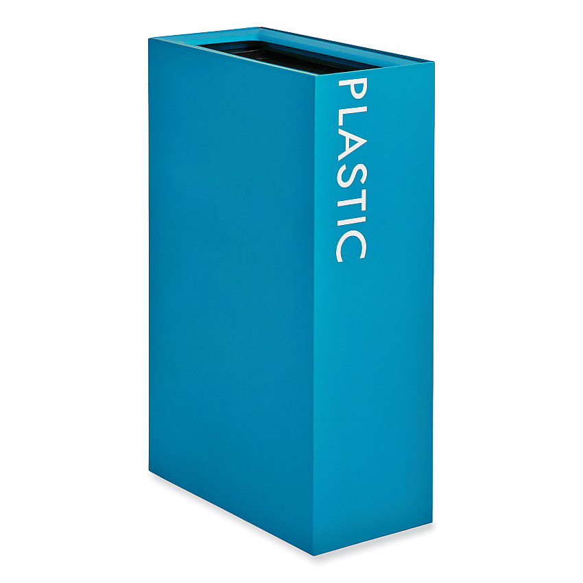 Safco Mixx Recycling Center Rectangular Receptacle, 29 gal, Steel, Blue (9448BU)