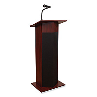 Oklahoma Sound Power Plus Lectern, 22 x 17 x 46, Mahogany (111PLSMY)