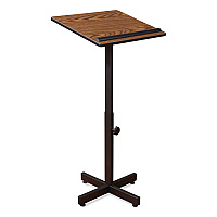 Oklahoma Sound Portable Presentation Lectern Stand, 20 x 18.25 x 44, Medium Oak (70MO)