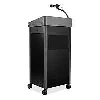 Oklahoma Sound Greystone Lectern with Sound, 23.5 x 19.25 x 45.5, Charcoal Gray (GSLS)