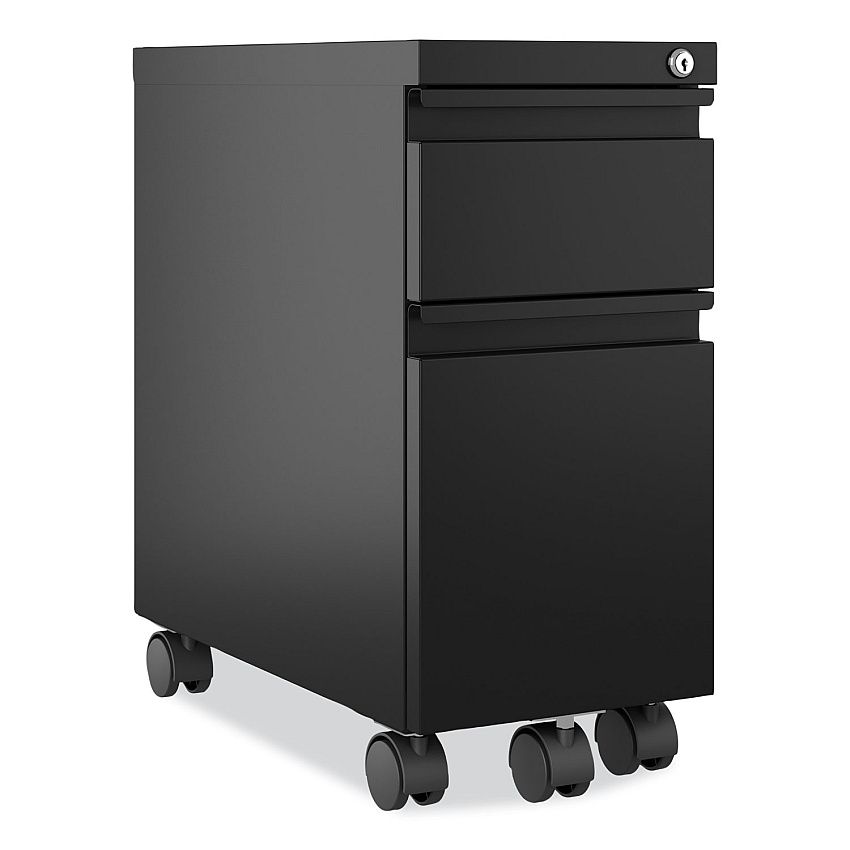Hirsh Industries Zip Mobile Pedestal File, 2-Drawer: Box/File, Legal/Letter, Black, 10 x 19.88 x 21.75 (22650)