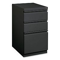 Hirsh Industries Full-Width Pull 20 Deep Mobile Pedestal File, 3-Drawer: Box/Box/File, Letter, Charcoal, 15 x 19.88 x 27.75 (19322)