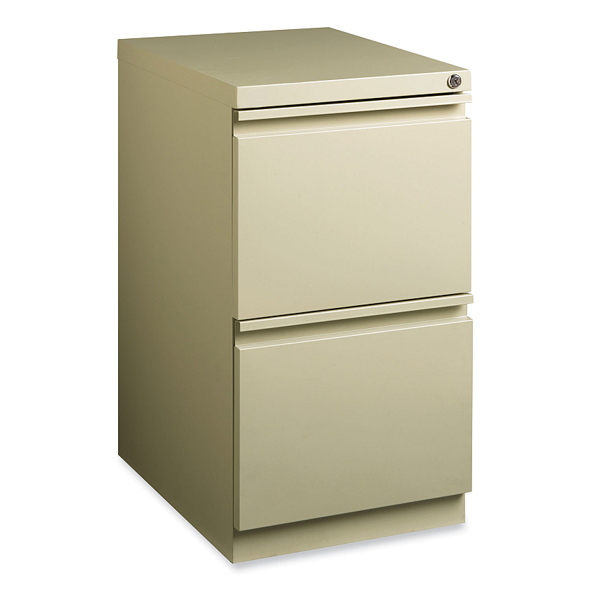 Hirsh Industries Full-Width Pull 20 Deep Mobile Pedestal File, 2-Drawer: File/File, Letter, Putty, 15 x 19.88 x 27.75 (18577)