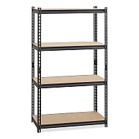 Hirsh Industries Iron Horse 2300 Rivet Shelving, Four-Shelf, 36w x 18d x 60h, Black (20991)