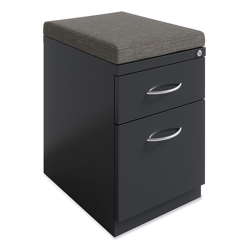 Hirsh Industries Arch Pull 20 Deep Mobile Pedestal File, 2-Drawer: Box/File, Letter, Charcoal, 15 x 19.88 x 23.75 (22753)