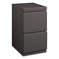Hirsh Industries Full-Width Pull 20 Deep Mobile Pedestal File, 2-Drawer: File/File, Letter, Medium Tone, 15 x 19.88 x 27.75 (19358)