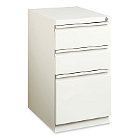 Hirsh Industries Full-Width Pull 20 Deep Mobile Pedestal File, 3-Drawer: Box/Box/File, Letter, White, 15 x 19.88 x 27.75 (19353)