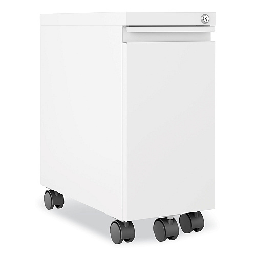 Hirsh Industries Zip Mobile Pedestal File, 1-Drawer, File, Legal/Letter, White, 10 x 19.88 x 21.75 (24106)