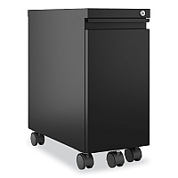Hirsh Industries Zip Mobile Pedestal File, 1-Drawer: File, Legal/Letter, Black, 10 x 19.88 x 21.75 (22651)