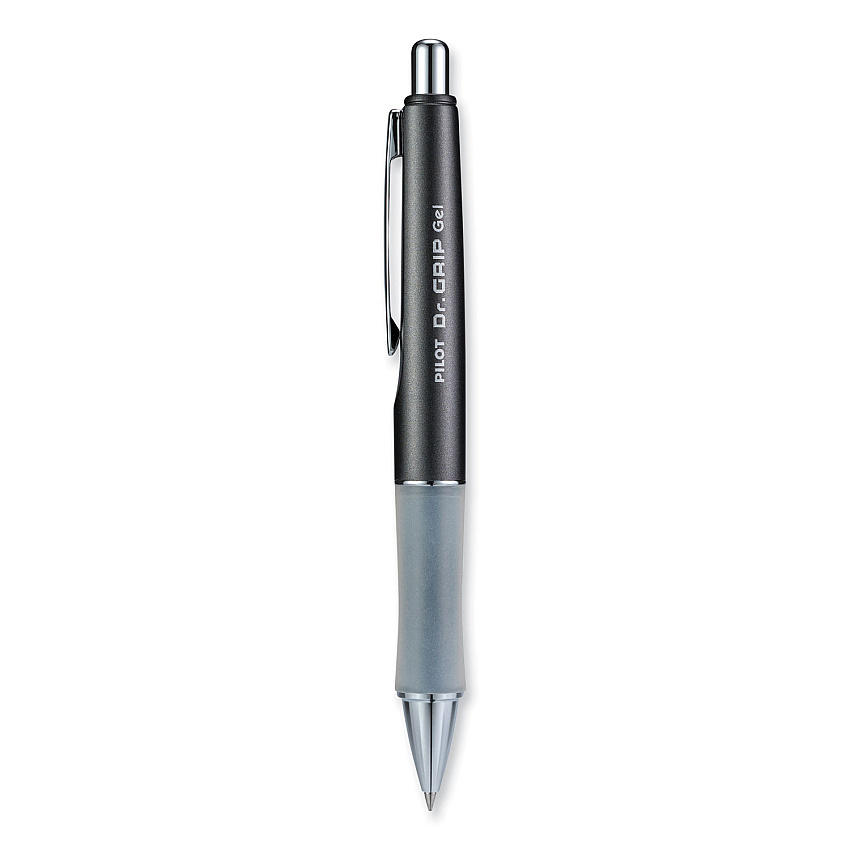 Pilot Dr. Grip Limited Gel Pen, Retractable, Fine 0.7 mm, Black Ink, Charcoal Gray Barrel (36270)