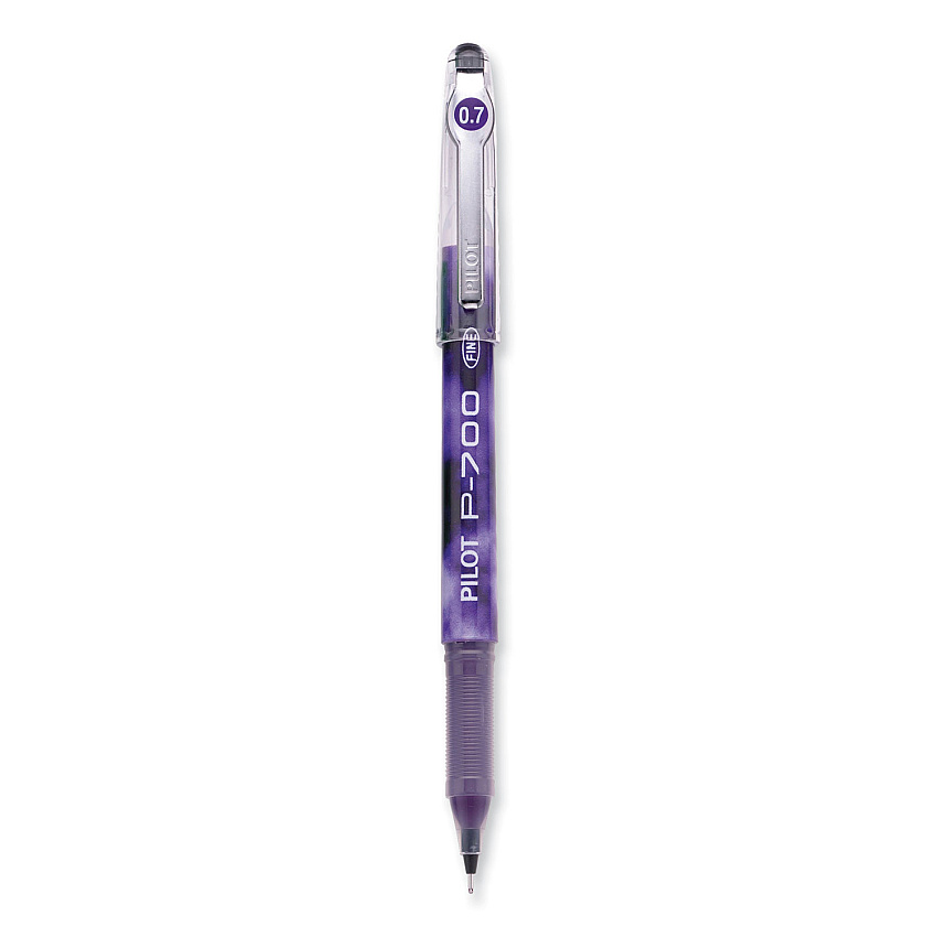 Pilot Precise P-700 Gel Pen, Stick, Fine 0.7 mm, Purple Ink, Purple Barrel, Dozen (38621)