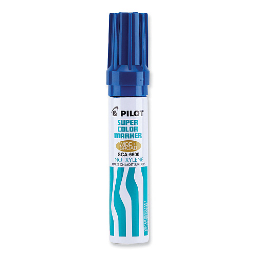 Pilot Jumbo Refillable Permanent Marker, Broad Chisel Tip, Blue (45200)