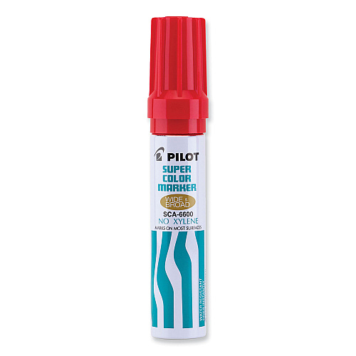 Pilot Jumbo Refillable Permanent Marker, Broad Chisel Tip, Red (45300)