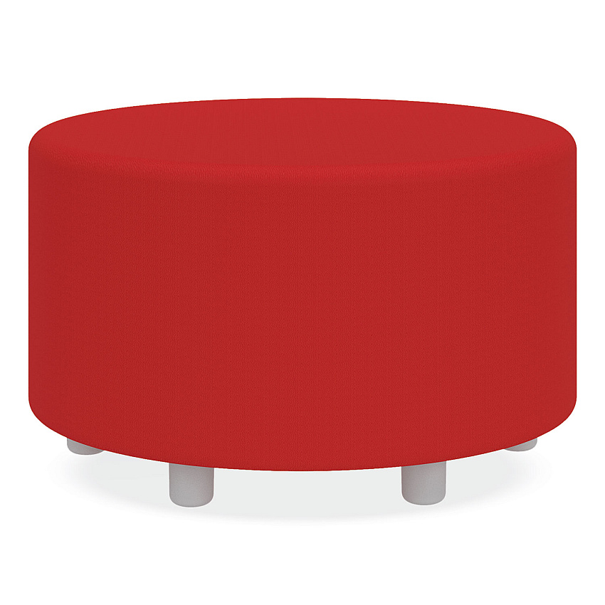Safco Learn 30" Cylinder Vinyl Ottoman, 30w x 30d x 18h, Red (8123RV)