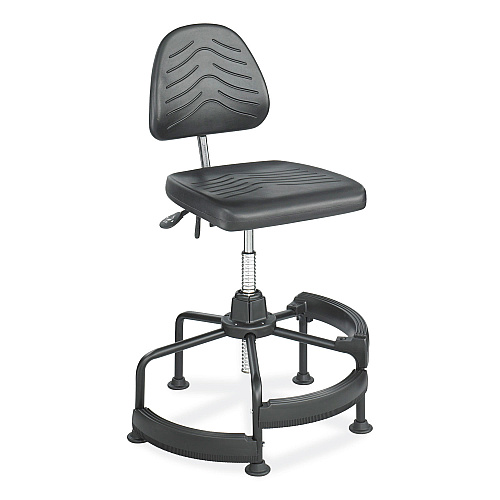 Safco Task Master Deluxe Industrial Chair, Supports Up to 250 lb, 17" to 35" Seat Height, Black (5120)
