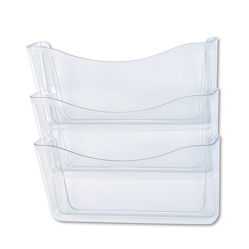 Rubbermaid Unbreakable Wall Files, 3 Sections, A4/Letter Size, 13.75" x 3.13" x 29.38", Clear (65976ROS)