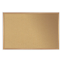 Ghent Natural Cork Bulletin Board with Frame, 72.5 x 48.5, Tan Surface, Natural Oak Frame (WK46)