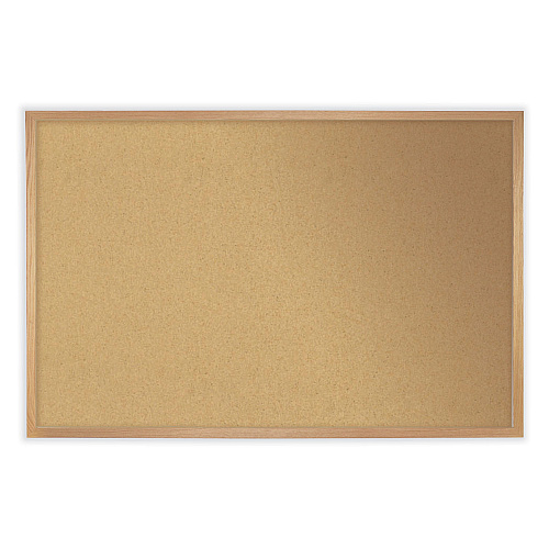 Ghent Natural Cork Bulletin Board with Frame, 72.5 x 48.5, Tan Surface, Natural Oak Frame (WK46)