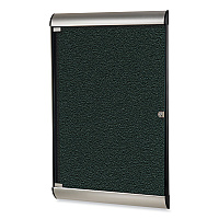 Ghent Silhouette 1 Door Enclosed Ebony Vinyl Bulletin Board with Satin/Black Aluminum Frame, 27.75 x 42.13 (SILH20411)