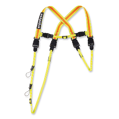 ergodyne Squids 3132 Barcode Scanner Lanyard Harness, Large: 20" Arm Strap, 43" Lanyard Strap, Hi-Vis Lime (19134)