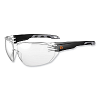 ergodyne Skullerz Vali Frameless Safety Glasses, Black Nylon Impact Frame, Anti-Fog Clear Polycarbonate Lens (59203)
