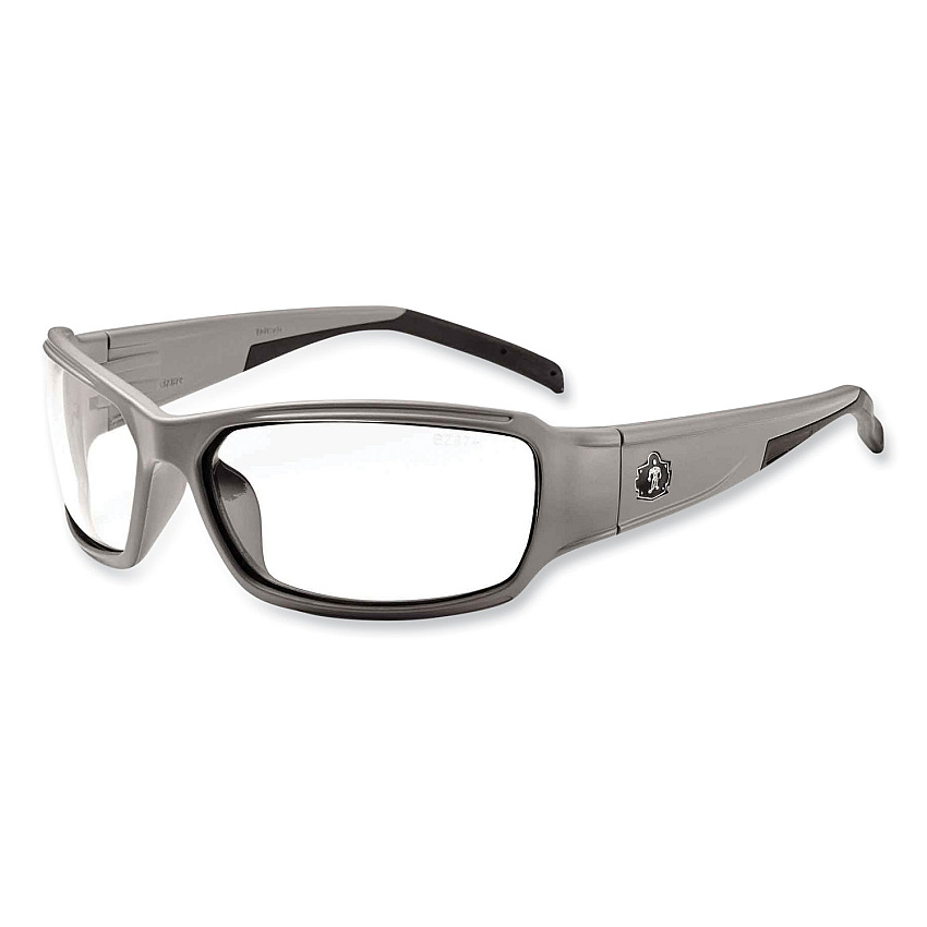 ergodyne Skullerz Thor Safety Glasses, Matte Gray Nylon Impact Frame, Clear Polycarbonate Lens (51100)