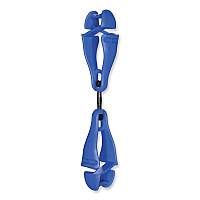 ergodyne Squids 3420 Dual Clip Swivel Glove Clip Holder, 1 x 0.6 x 5.5, Acetal Copolymer, Blue (19417)