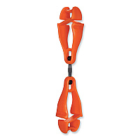 ergodyne Squids 3420 Dual Clip Swivel Glove Clip Holder, 1 x 0.6 x 5.5, Acetal Copolymer, Orange (19418)