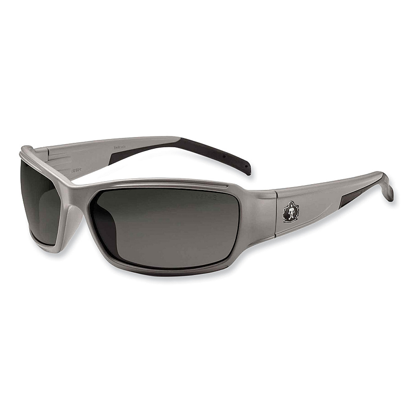 ergodyne Skullerz Thor Safety Glasses, Matte Gray Nylon Impact Frame, Polarized Smoke Polycarbonate Lens (51131)